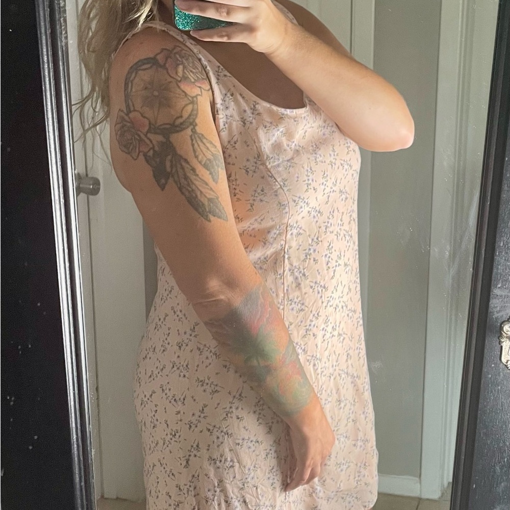 American Eagle Pink Floral Dress size large - Picture 12 of 15